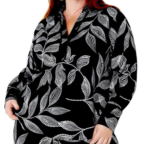 NWT Lane Bryant Long-Sleeve Button-Down Satin Top Women’s Plus Size 28/4X - Picture 1 of 9